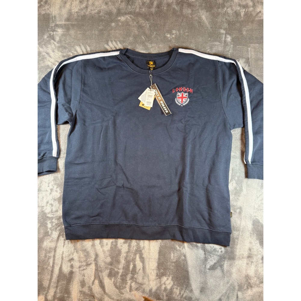 NWT Five Star General Navy London Union Jack Graphic Sweatshirt Men XL